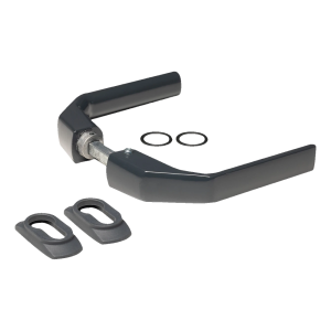 PSG – puxador de aço para porta 125×80 mm antracite, conjunto com rosetas