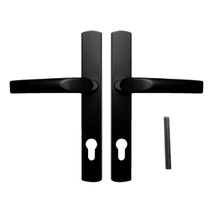 PSG – puxador de alumínio preto com espelho 234×32 mm, distância entre furos 72 mm