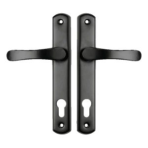 YALE puxador de porta com escudo biscoito preto – distância entre eixos 90 mm