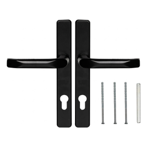 Puxador de porta preto com placa retangular 90 mm – alumínio/zamac H247