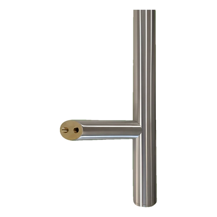 Puxador de porta unilateral redondo 32×800 mm – aço inoxidável AISI 304, acetinado, fixação 45° 000-723 (2)