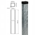 Poste de vedação 80x80x2 mm, comprimento 2,4 m, galvanizado 000-489 (4)