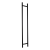 Puxador de porta PINOX dupla face redondo preto Ø 32 x 1400 mm AISI 304 000-747 (1)