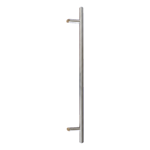 Puxador-antaba de porta unilateral redondo 45° aço AISI 304 acetinado 32×1000 mm 000-752 (1)