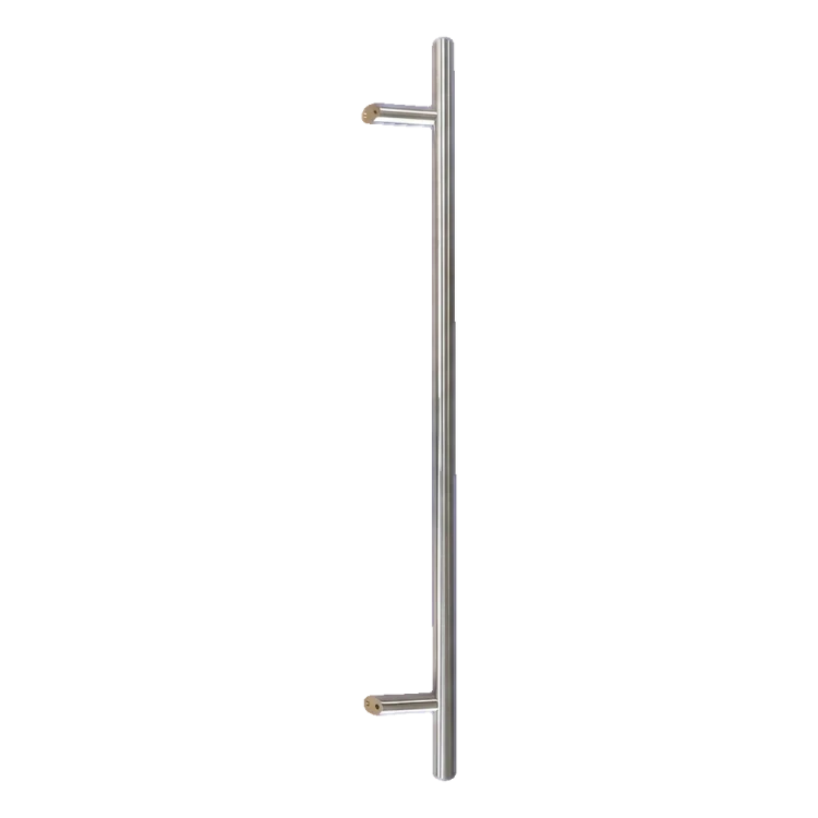 Puxador-antaba de porta unilateral redondo 45° aço AISI 304 acetinado 32×1000 mm 000-752 (1)