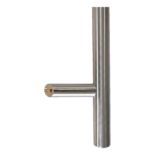 Puxador-antaba de porta unilateral redondo 45° aço AISI 304 acetinado 32×1000 mm 000-752 (2)