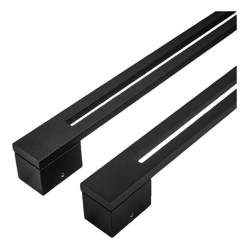 Puxador porta duplo face retangular 90° aço preto mate 40×478 mm PSG 000-769 (2)