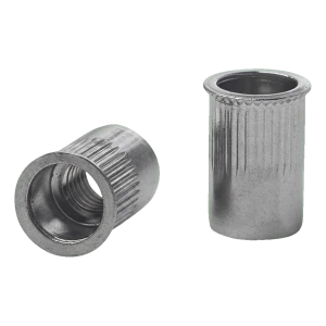 Rebite roscado passante M6 A2 AISI 304 – flange cónico reduzido, estriado