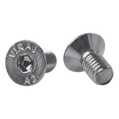 Parafuso de cabeça escareada M6x12 mm A2 DIN 7991 – encaixe hexagonal, aço inoxidável 000-814 (1)