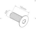 Parafuso de montagem de cabeça cónica M8x16 A2 DIN 7991 – encaixe hexagonal, aço inoxidável 000-818 (2)