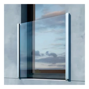 Kozza KB5000 – varanda francesa completa em alumínio H1100 mm, sistema plano, anodizado mate