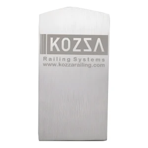 Tampa lateral esquerda Kozza para perfil de balaustrada de vidro U KE 100 – alumínio anodizado mate