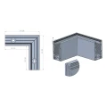 Kozza KE 100 – perfil U de canto exterior 90° para balaustradas totalmente em vidro, cinzento escuro RAL 7021 000-858 (4)