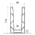 Kozza KE 100 – perfil em U para balaustradas totalmente envidraçadas 5000 mm cinzento escuro 000-862 (5)