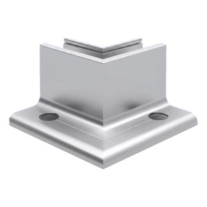 Kozza KE 105 – perfil L canto interior 90° para balaustradas de vidro total, alumínio, anodização mate