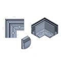 Kozza KE 105 – perfil L de canto 90° para balaustradas de vidro integral, exterior, fixação longitudinal por cima 000-866 (2)