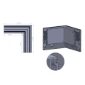 Kozza KE 120 – perfil U de canto 90° interior para balaustradas de vidro integral, fixação lateral 000-873 (2)