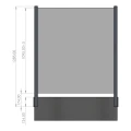 Poste de canto para balaustrada 45x45x1283mm vidro 8,72mm cinza escuro Kozza KR7500 000-890 (7)