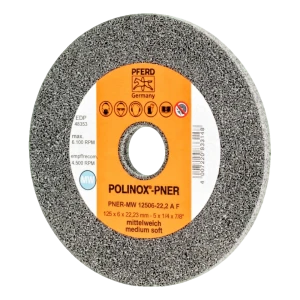 PFERD POLINOX-PNER disco de desbaste compacto 125 × 6 mm para rebarbadora angular – médio macio A F