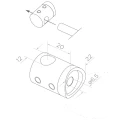 Suporte PSG de passagem para varão fi 12 mm – fixação a tubo 42,4 mm, AISI 304 polido 000-901 (2)