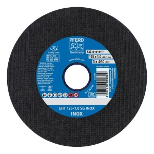 PFERD EHT 125-1.0 SG INOX – disco de corte para aço e aço inoxidável 125 × 1,0 mm embalagem 25 unidades