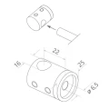 PSG suporte terminal esquerdo para balaustrada para varão ø 16 mm – AISI 304 acetinado, montagem em superfície 000-983 (2)