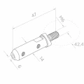 PSG suporte inicial para cabo fi 6 mm para tubo 42,4 mm – aço inoxidável AISI 304 cetim 000-997 (2)