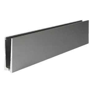 Perfil U de alumínio Kozza para balaustradas totalmente em vidro 5000 mm – montagem por cima, cetim