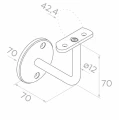 Suporte de parede para corrimão de balaustrada ø 42,4 mm – aço inoxidável AISI 304 acetinado 001-014 (2)