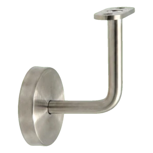 Suporte de corrimão de parede com rosácea AISI 304 – para superfície plana, fi 70 mm, acetinado