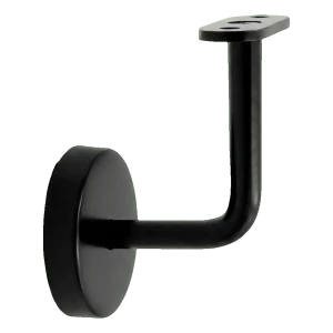 Fixação de corrimão plano à parede com roseta preta AISI 304 fi 70 mm