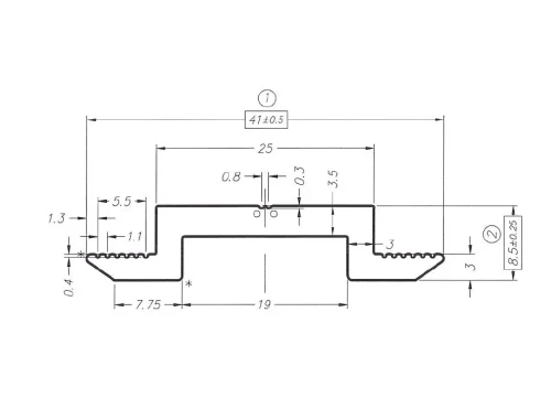 Grampo central H8 furo M8 alumínio 6060 PV-04-03 (1)
