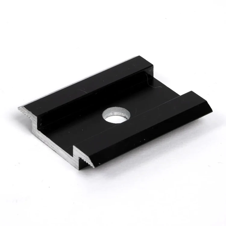 Grampo central H8 furo M8 alumínio 6060 Anodizado PV-04-04