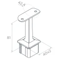 PSG suporte de corrimão para balaustrada inoxidável 42,4 mm para poste 40x40 mm – colado, cetim 001-046 (2)