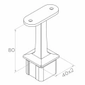 PSG suporte de corrimão plano colado ao poste 40×40 mm – aço inoxidável AISI 304 acetinado 001-051 (2)