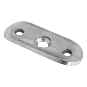 Chapa de montagem para corrimão ø 48,3 mm – aço inoxidável AISI 304, acetinado, 64x24x4 mm