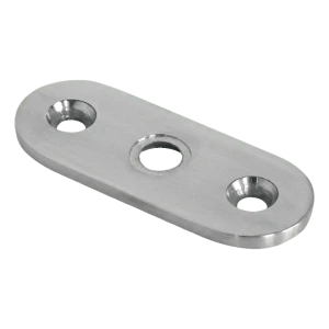 Chapa de montagem para corrimão plano 64×24×4 mm – aço inoxidável AISI 304 acetinado