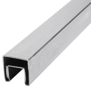PSG Punho sobreposto em vidro 40x40 mm AISI 304 cetim – 2500 mm