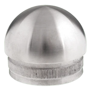 Tampa elipsoidal cravada para tubo 48,3 mm, aço inoxidável AISI 304 acetinado