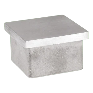 Tampa de encaixe para perfil quadrado 40×40×2 mm – aço inoxidável AISI 304 acetinado