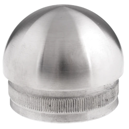Tampa elipsoidal Kozza para inserir em tubo de balaustrada 42,4 mm – aço AISI 304 acetinado 001-095 (1)