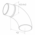Joelho fechado para corrimão para tubo 42,4 mm – aço inoxidável AISI 304 acetinado 001-102 (2)