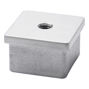 Tampa plana encaixável para perfil 40x40 mm com rosca M8, AISI 304 acetinado