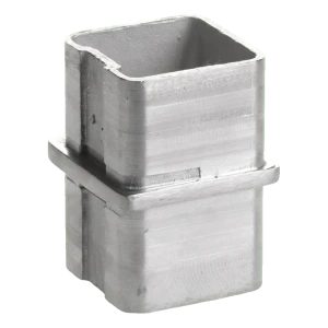 Conector reto colado para perfil de guarda-corpo 40x40 mm – aço inoxidável AISI 304 acetinado