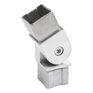 Cotovelo articulado para balaustrada 90°–180° para perfil 40x40x2 mm – aço AISI 304 acetinado