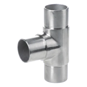 Conector em T para corrimão tubo 42,4x2 mm – aço AISI 304 acetinado