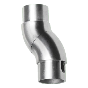 Cotovelo articulado de balaustrada colado para tubo 42,4x2 mm – aço inoxidável AISI 304 satinado