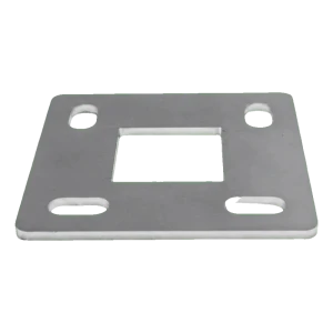 Base de poste de balaustrada para soldadura 80×80 mm – aço inoxidável AISI 304, sistema 40×40