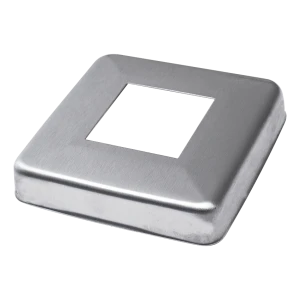 Roseta quadrada de aço para perfil de balaustrada 40x40 mm – 85x85 mm acetinado