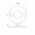 Base do poste de balaustrada para soldadura ⌀100 mm – aço inoxidável AISI 304, sistema 42,4 001-186 (2)